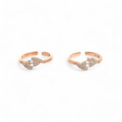 PurpleLuck Hansika Rose Gold Toe Rings . Sterling Silver simple Indian Jewellery. Gift for Wife.