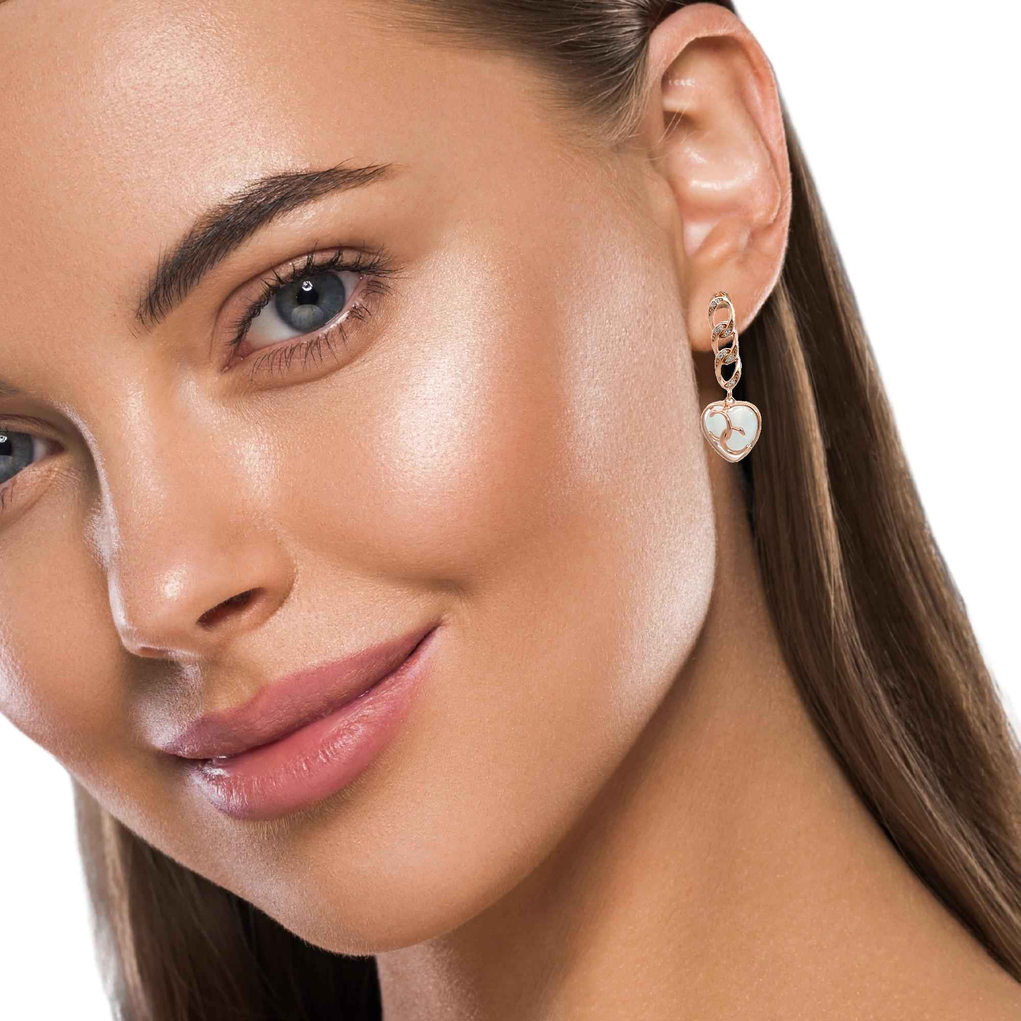 PurpleLuck Rose Gold Love Earrings