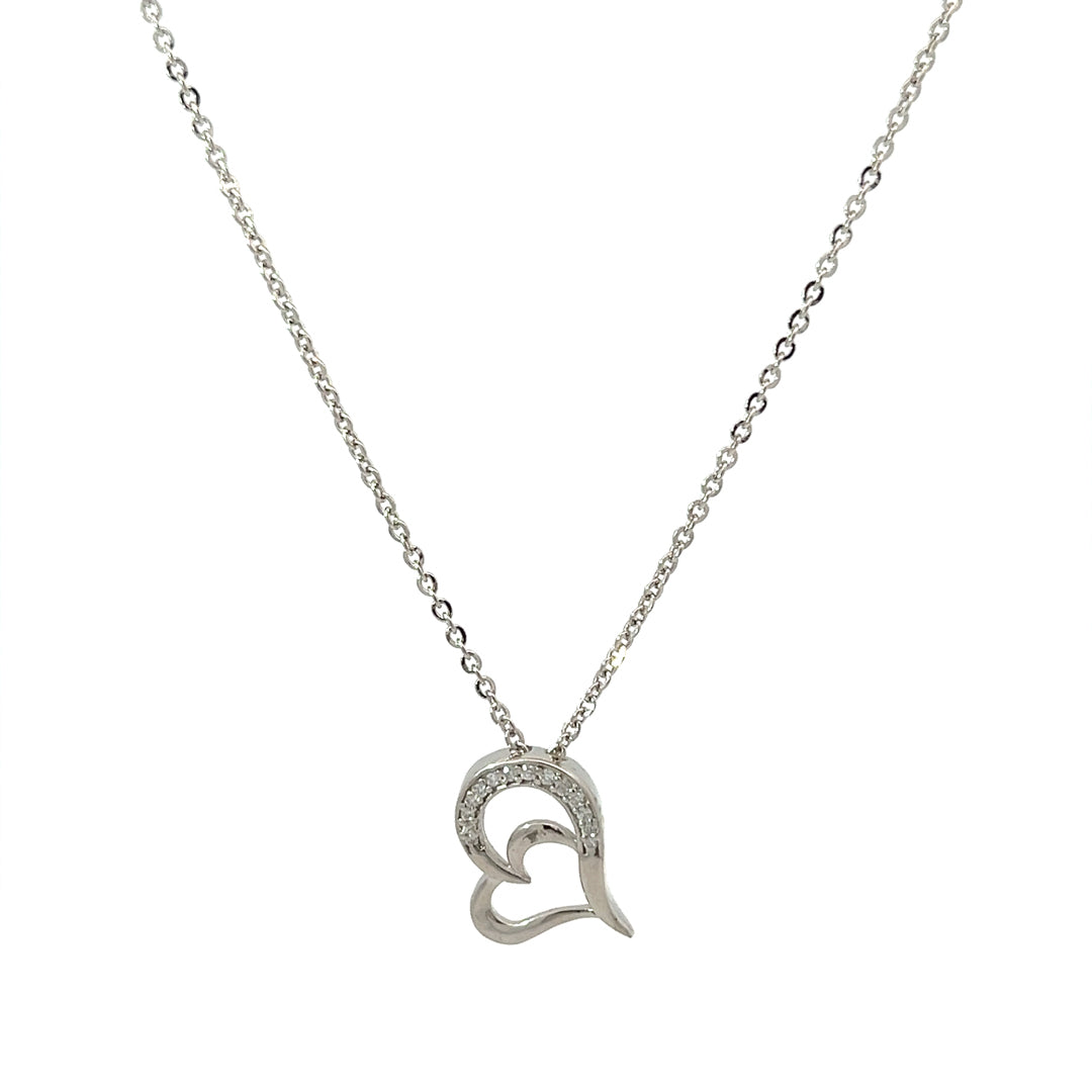 PurpleLuck Heartbeat Silver Necklace -
