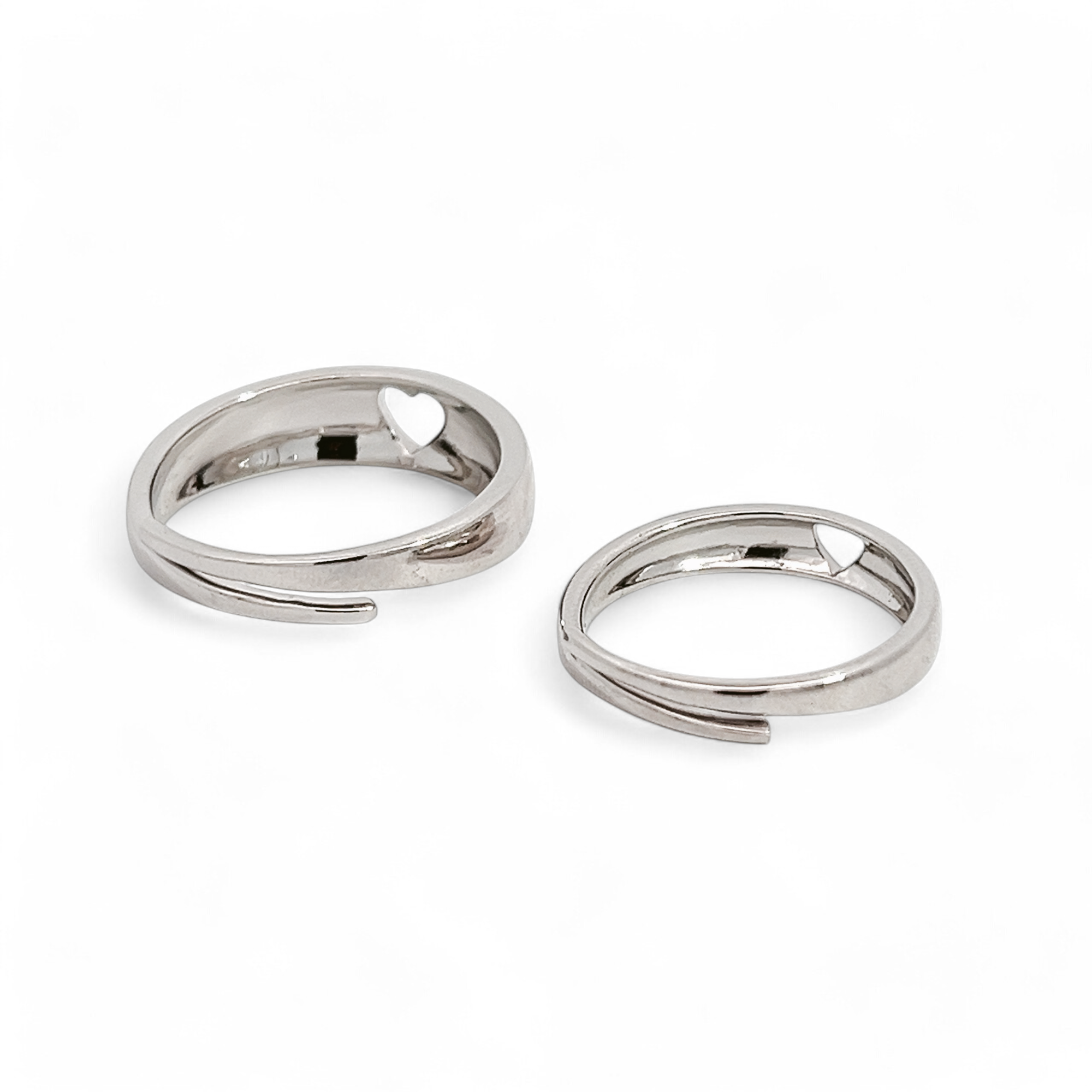 PurpleLuck Heartthrob Silver Couple Bands