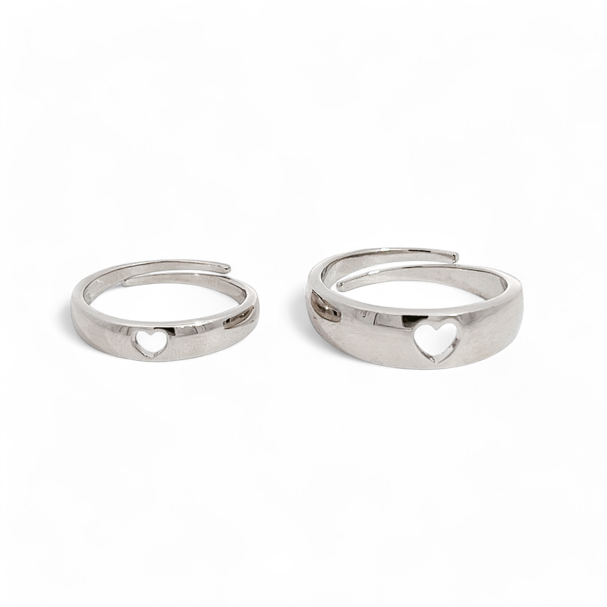 PurpleLuck Heartthrob Silver Couple Bands