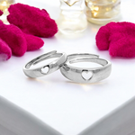 PurpleLuck Heartthrob 925 Silver Couple Bands with heart design. Adjustable designer rings for Couples