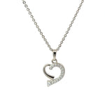PurpleLuck Pageant 925 Silver Heart Necklace. Romantic gift for girlfriend and wife. Dainty daily wear pendant