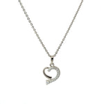 PurpleLuck Pageant 925 Silver Heart Necklace. Romantic gift for girlfriend and wife. Dainty daily wear pendant