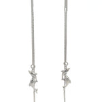 PurpleLuck Helena 925 Silver Thread Earrings with Elegant design for daily wear dolphin charm earrings 