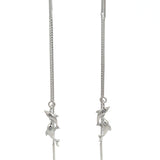 PurpleLuck Helena 925 Silver Thread Earrings with Elegant design for daily wear dolphin charm earrings 