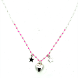 Purpleluck Heartfelt Constellation 925 Silver Necklace. Heart and star shaped necklace for gifting to girlfriends