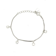 PurpleLuck Trisha 925 Silver Bracelet.Simple and elegant chain bracelet with adjustable length bracelet. Perfect gift for girlfriend