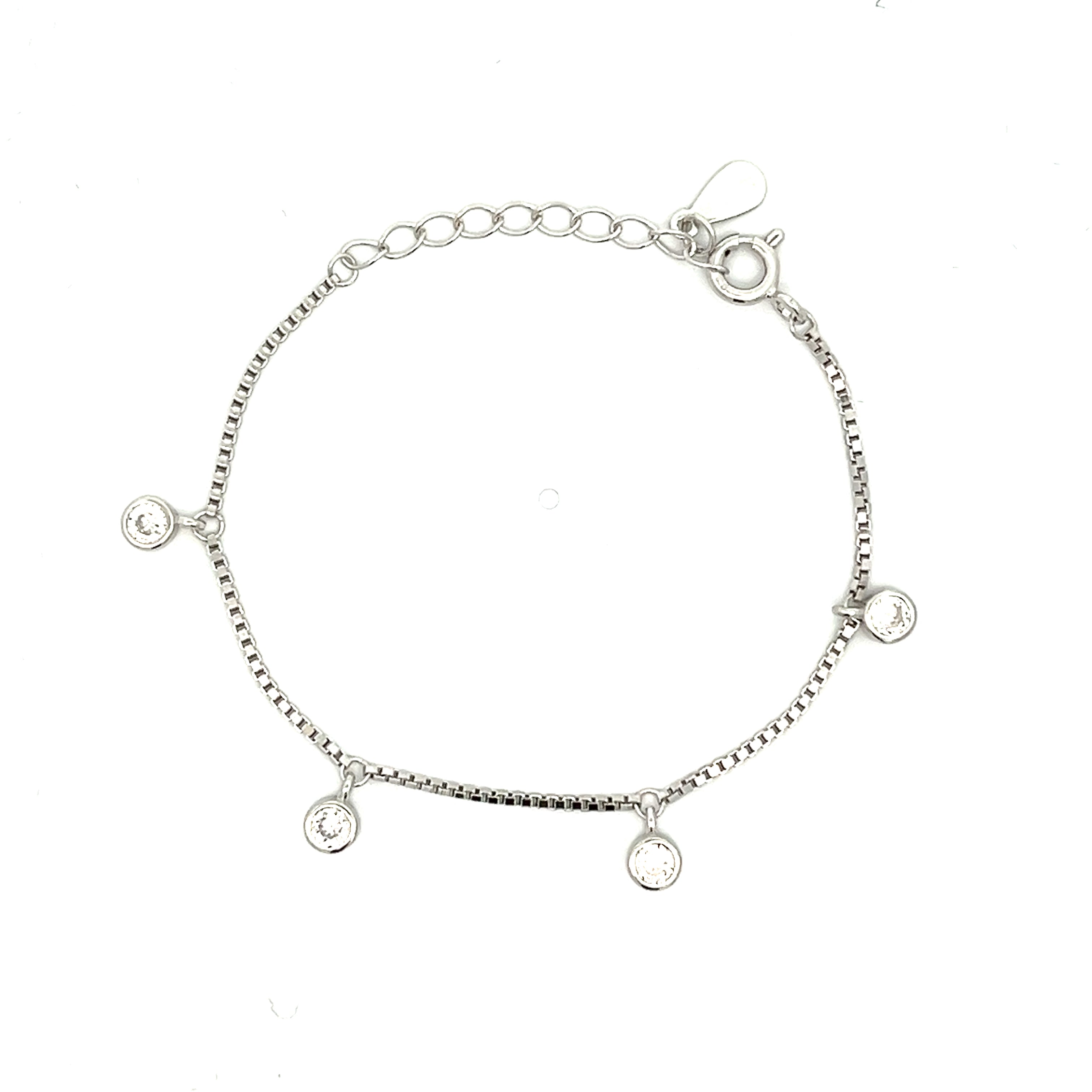 PurpleLuck Trisha 925 Silver Bracelet.Simple and elegant chain bracelet with adjustable length bracelet. Perfect gift for girlfriend