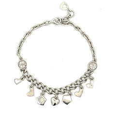 Purpleluck Ileana 925 Silver Charm Bracelet. Sterling Silver festive wear for women and girls. Gift for sister, wife and girlfriend