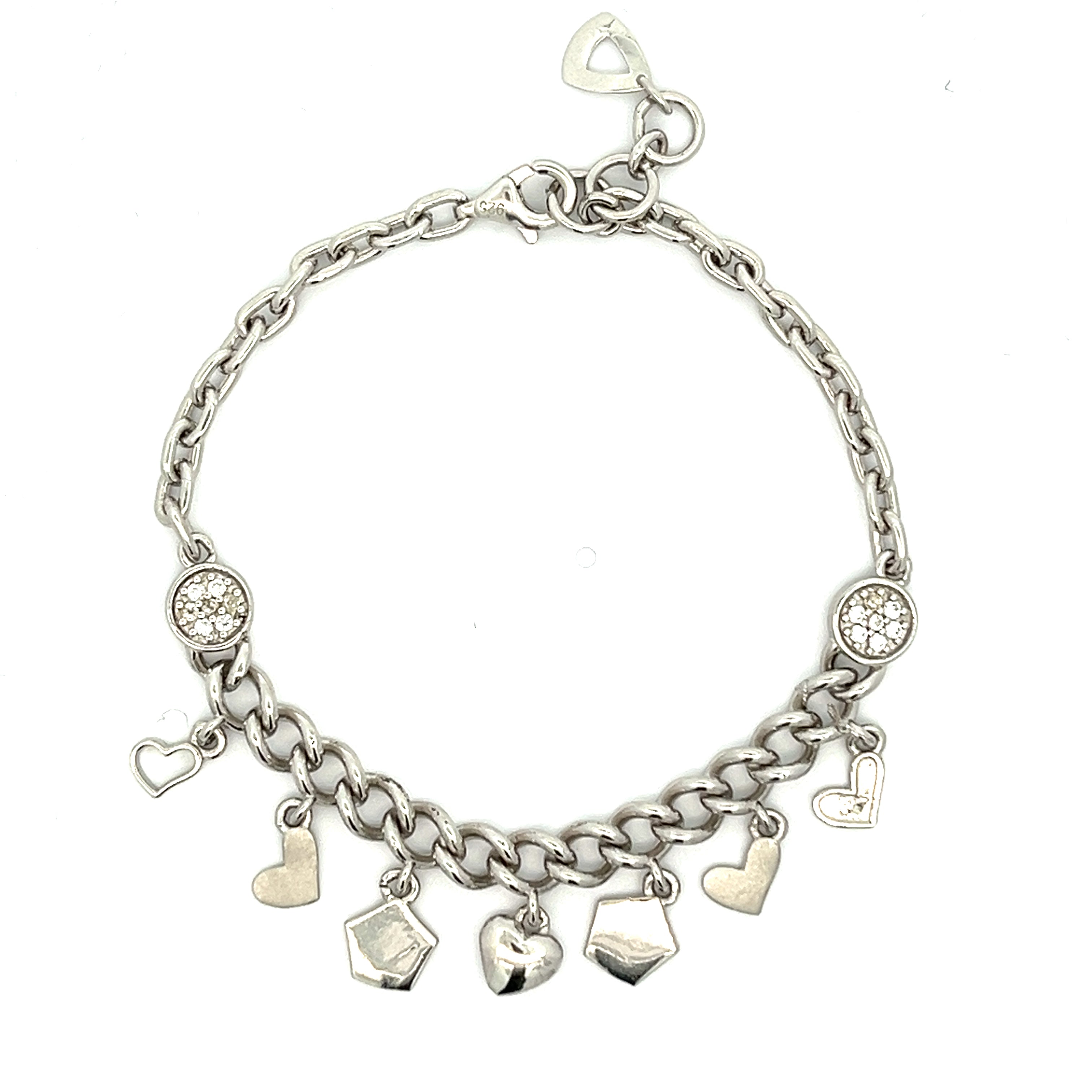 Purpleluck Ileana 925 Silver Charm Bracelet. Sterling Silver festive wear for women and girls. Gift for sister, wife and girlfriend