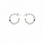 Purpleluck Ribbed radiance 925 Silver Earrings for girls. Daily wear lightweight hoop earrings