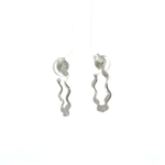 Purpleluck Ribbed radiance 925 Silver Earrings for girls. Daily wear lightweight hoop earrings
