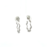 Purpleluck Ribbed radiance 925 Silver Earrings for girls. Daily wear lightweight hoop earrings