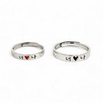 PurpleLuck Jamie Silver Couple Rings. Sterling Silver minimal style rings for romantic gift for Him and Her. Wedding and anniversary gift