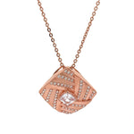 PurpleLuck Jennie Rose Gold Pendant. Sterling Silver minimal festive wear pendant with adjustable chain for Valentines and anniversary gift for girlfriend and wife