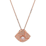 PurpleLuck Jennie Rose Gold Pendant. Sterling Silver minimal festive wear pendant with adjustable chain for Valentines and anniversary gift for girlfriend and wife