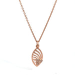 PurpleLuck Jisoo Rose Gold Pendant. Sterling Silver trendy sophisticated jewelry with adjustable chain for gifting for girlfriend