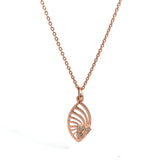 PurpleLuck Jisoo Rose Gold Pendant. Sterling Silver trendy sophisticated jewelry with adjustable chain for gifting for girlfriend