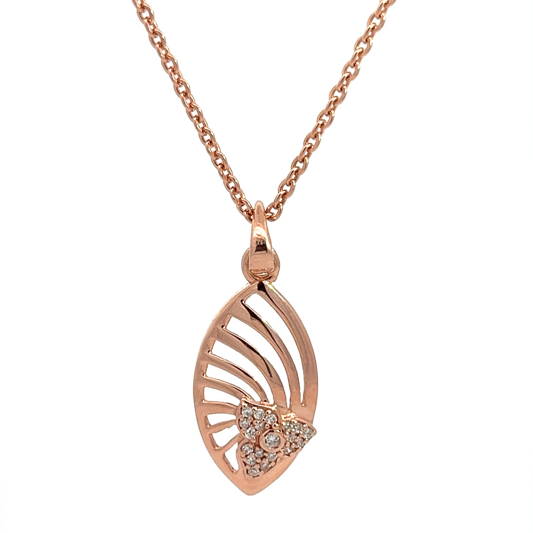PurpleLuck Jisoo Rose Gold Pendant. Sterling Silver trendy sophisticated jewelry with adjustable chain for gifting for girlfriend