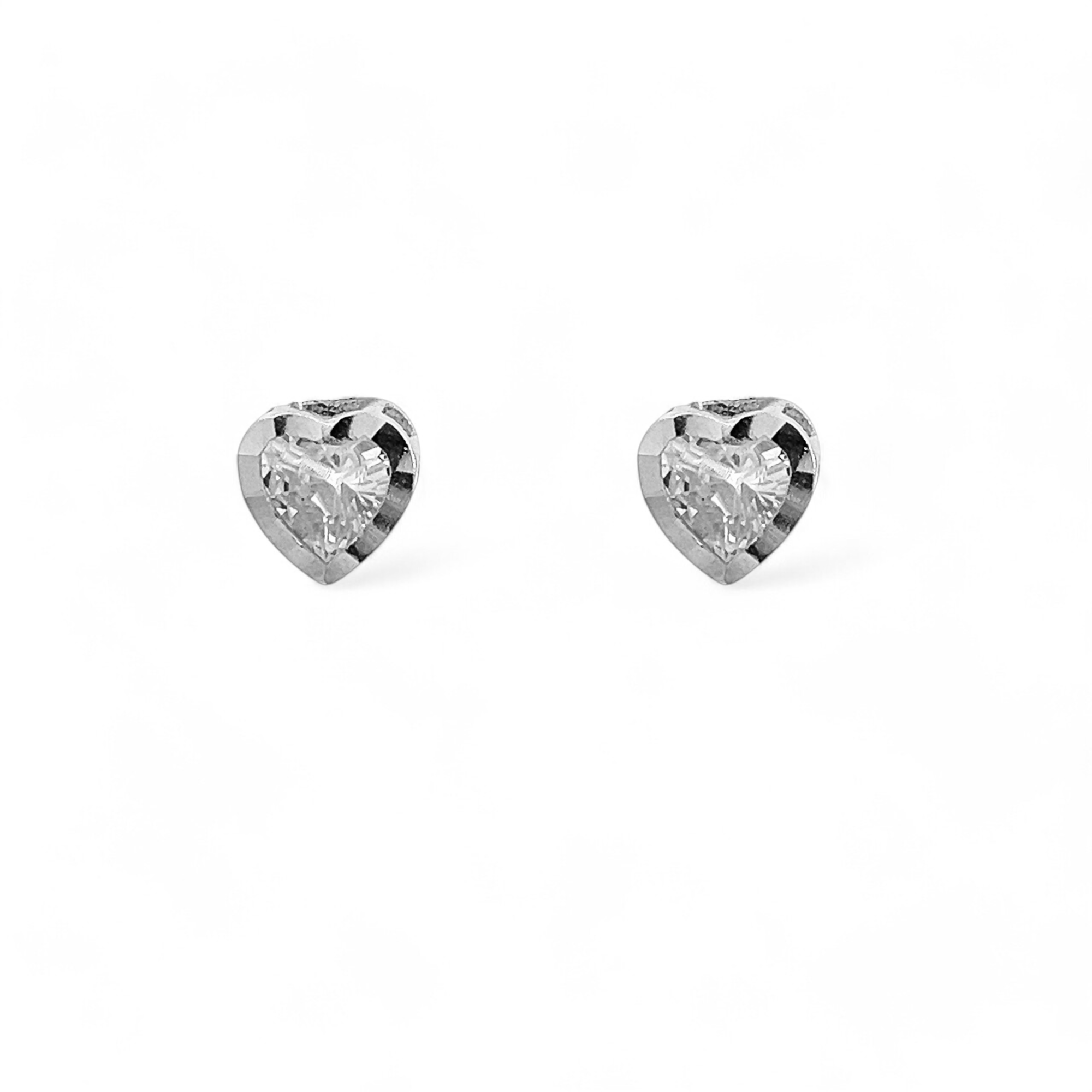 PurpleLuck Kardashian 925 Silver  Heart Earrings. Heart Shaped Zircon Studs for women and girls for daily wear