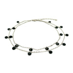 PurpleLuck Kaira 925 Silver Double Layered Queen Anklet. Anklet for single leg for women and girls with adjustable length