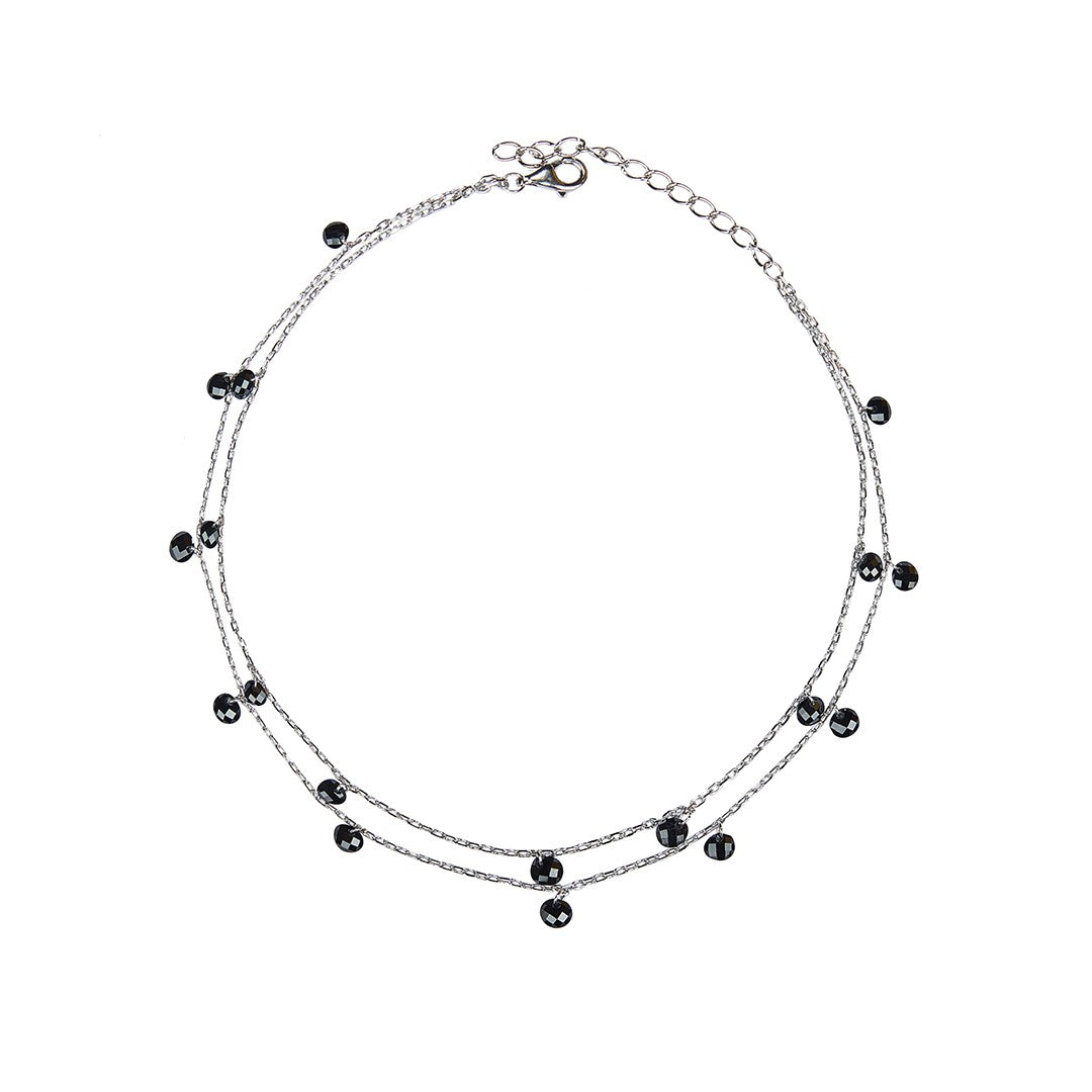 PurpleLuck Kaira 925 Silver Double Layered Queen Anklet. Anklet for single leg for women and girls with adjustable length