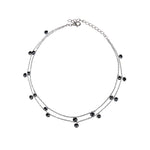 PurpleLuck Kaira 925 Silver Double Layered Queen Anklet. Anklet for single leg for women and girls with adjustable length