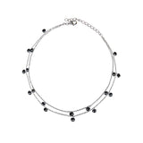 PurpleLuck Kaira 925 Silver Double Layered Queen Anklet. Anklet for single leg for women and girls with adjustable length