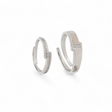 PurpleLuck Kendall Silver Couple Bands. Sterling Silver Gifting rings for man and women. Wedding gift, Anniversary gift