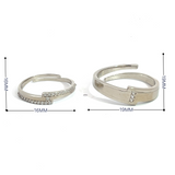 PurpleLuck Kendall Silver Couple Bands. Sterling Silver Gifting rings for man and women. Wedding gift, Anniversary gift
