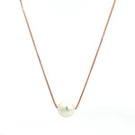 PurpleLuck Kristen Silver White Pearl Necklace with rose gold chain Perfect for Office and party wear. Ideal gift for Women and girls