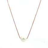 PurpleLuck Kristen Silver White Pearl Necklace with rose gold chain Perfect for Office and party wear. Ideal gift for Women and girls