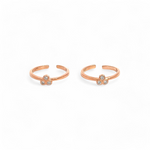 PurpleLuck Kriti 925 Silver Toe Rings in Rose Gold plating. Luxury Indian traditional wear for women. Perfect gift for Wife