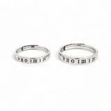 PurpleLuck Krystal Roman Numeral Silver Couple Rings Gift for Him and Her modern and adjustable design