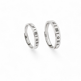 PurpleLuck Krystal Roman Numeral Silver Couple Rings Gift for Him and Her modern and adjustable design