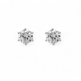 PurpleLuck Kylie Silver Solitaire Earrings. Perfect elegant studs for women and girls for office and everyday wear