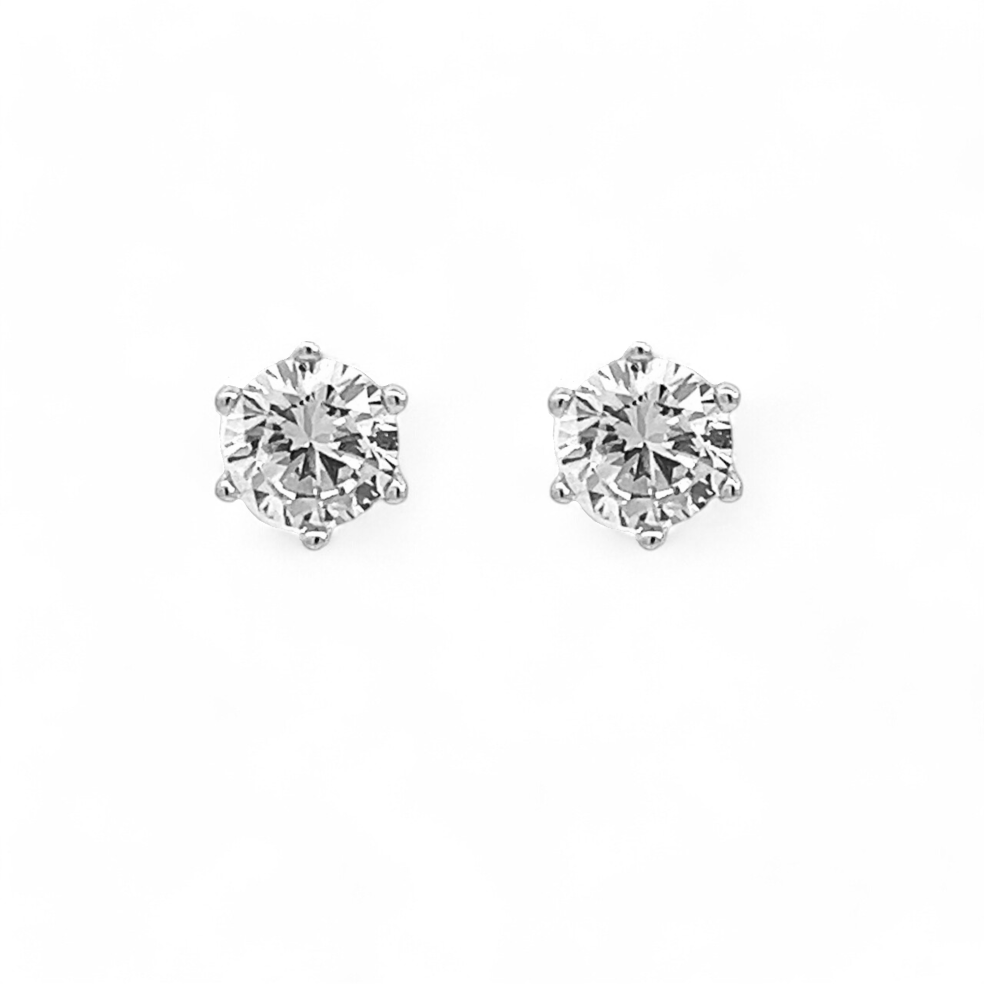 PurpleLuck Kylie Silver Solitaire Earrings. Perfect elegant studs for women and girls for office and everyday wear