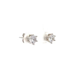PurpleLuck Kylie Silver Solitaire Earrings. Perfect elegant studs for women and girls for office and everyday wear