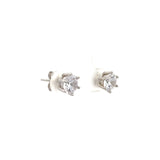 PurpleLuck Kylie Silver Solitaire Earrings. Perfect elegant studs for women and girls for office and everyday wear
