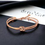 PurpleLuck Kyra 925 Silver Bracelet in rose gold plating for Women and Girls. Dainty and modern design adjustable bracelet. Perfect gift for Girlfriend