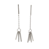 PurpleLuck Lara Silver Drop Earrings. Sterling Silver dangle drop earrings in modern design for Women and girls