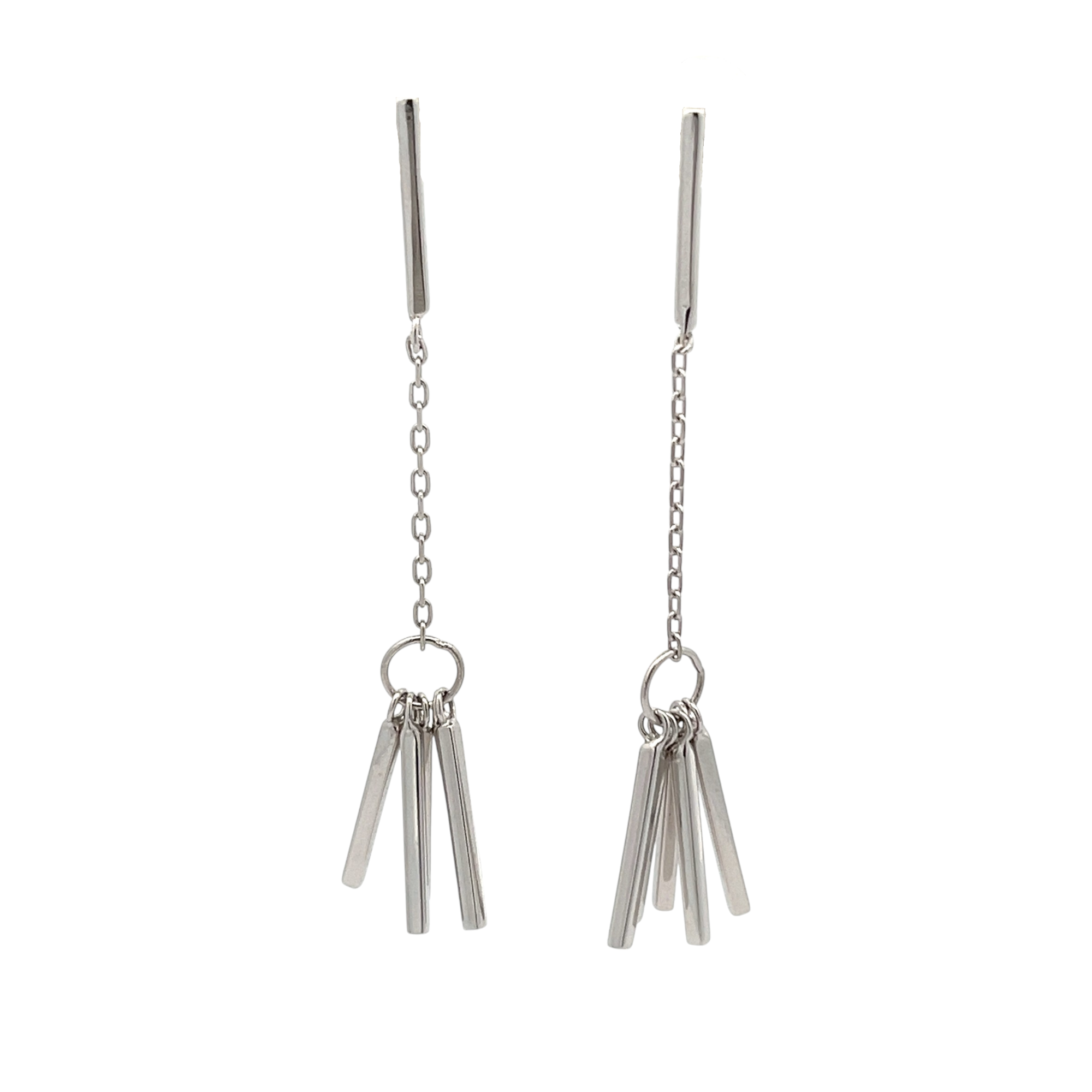 PurpleLuck Lara Silver Drop Earrings. Sterling Silver dangle drop earrings in modern design for Women and girls