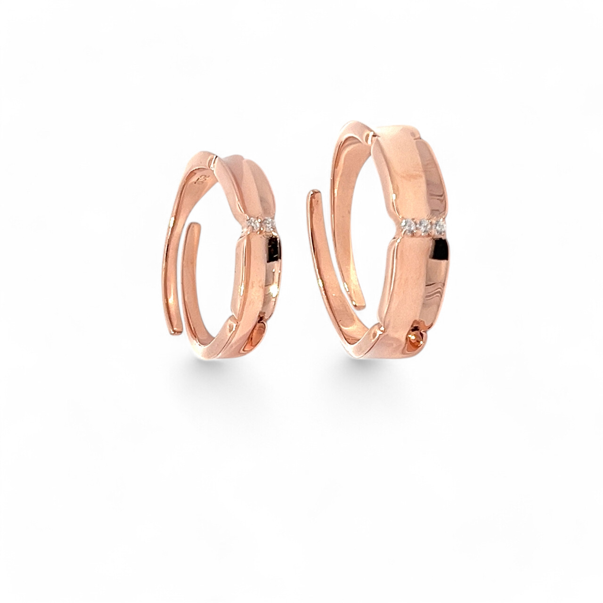 PurpleLuck Love Birds 925 Silver Couple Rings in Rose Gold Plating for couple romantic gift.Valentines and wedding gift
