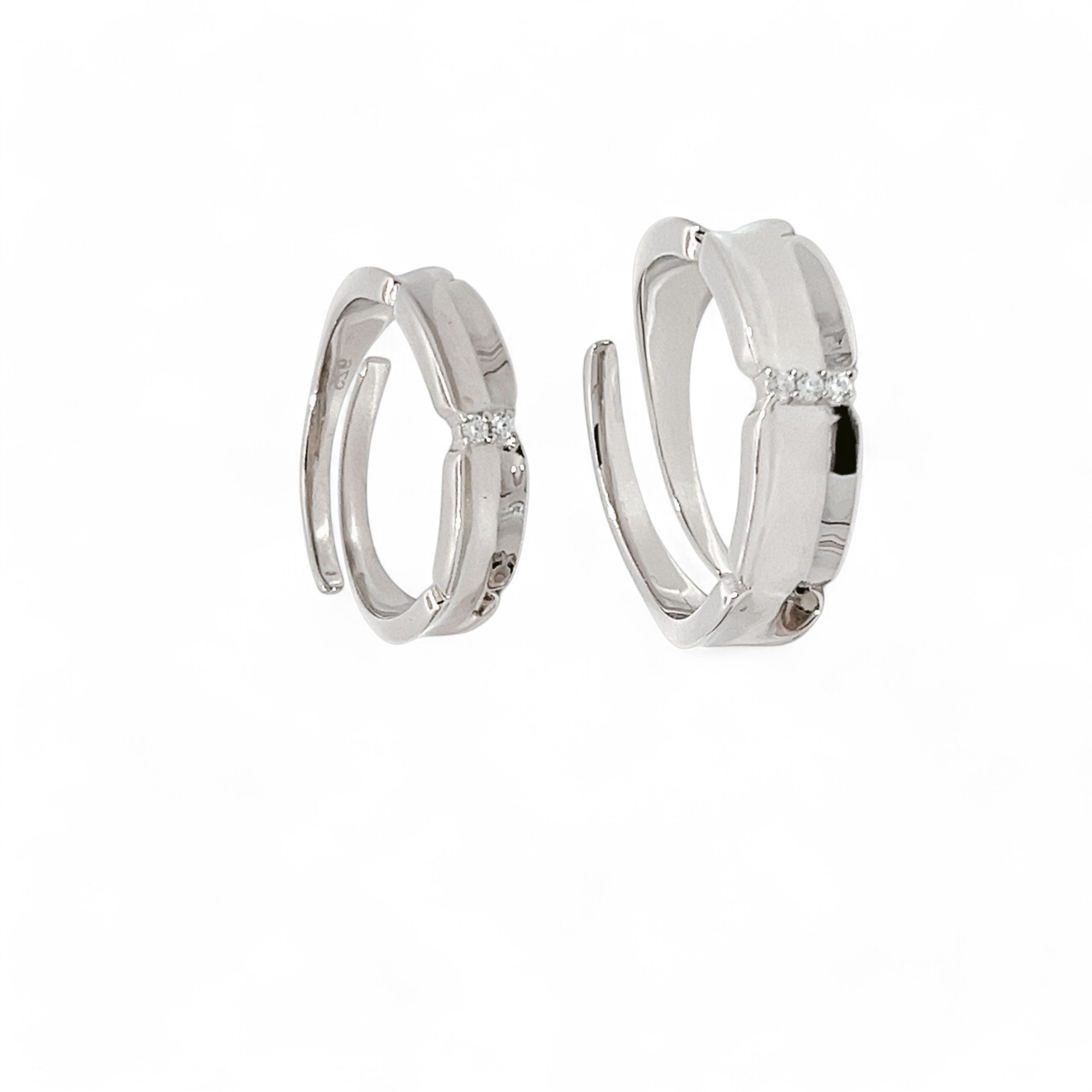 PurpleLuck Love Birds Silver Couple Rings