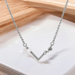 PurpleLuck Love Letter 925 Silver Necklace. Luxury and trendy romantic gift for girlfriend