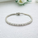PurpleLuck Lisa Silver Tennis Bracelet. Sterling Silver Sleek and elegant bracelet for women and girls