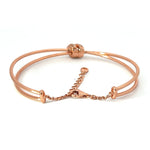 PurpleLuck Kyra 925 Silver Bracelet in rose gold plating for Women and Girls. Dainty and modern design adjustable bracelet. Perfect gift for Girlfriend
