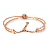 PurpleLuck Kyra 925 Silver Bracelet in rose gold plating for Women and Girls. Dainty and modern design adjustable bracelet. Perfect gift for Girlfriend
