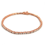 PurpleLuck Lisa Rose Gold Tennis Bracelet. Sterling Silver Sleek and elegant bracelet for women and girls